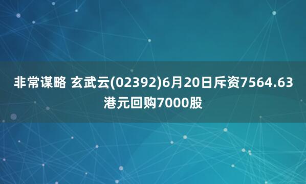非常谋略 玄武云(02392)6月20日斥资7564.63港元回购7000股